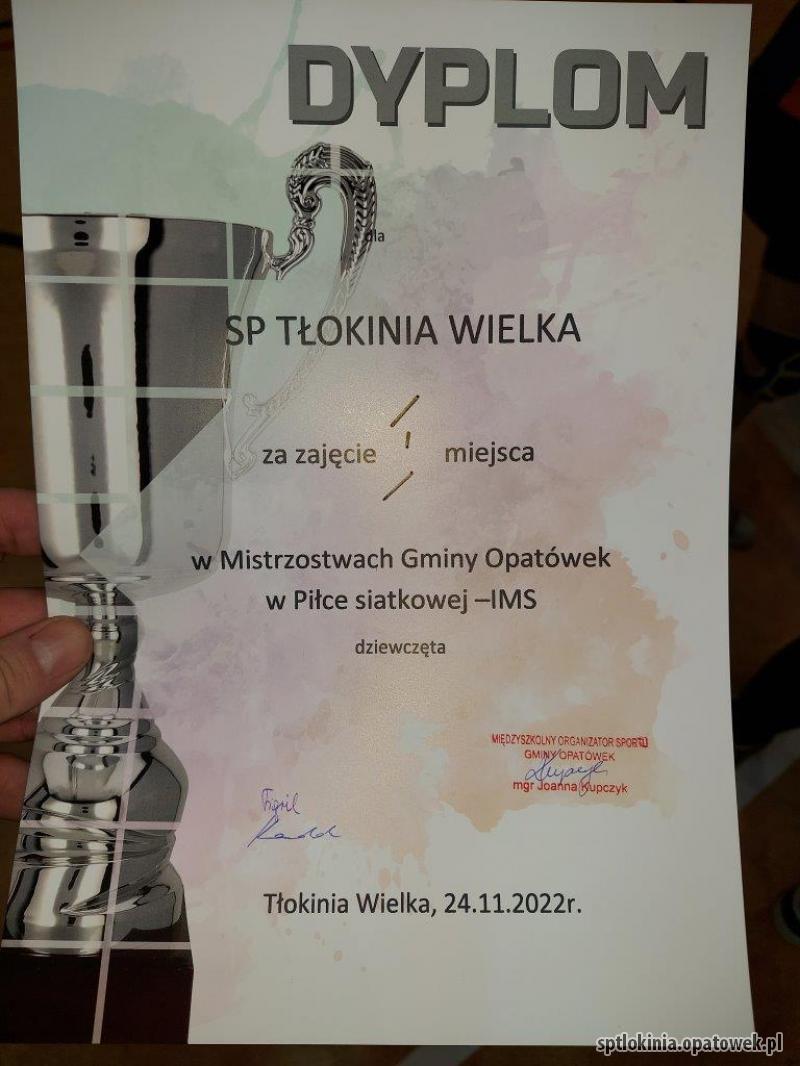 SP TŁOKINIA WIELKA MISTRZEM W PIŁCE SIATKOWEJ